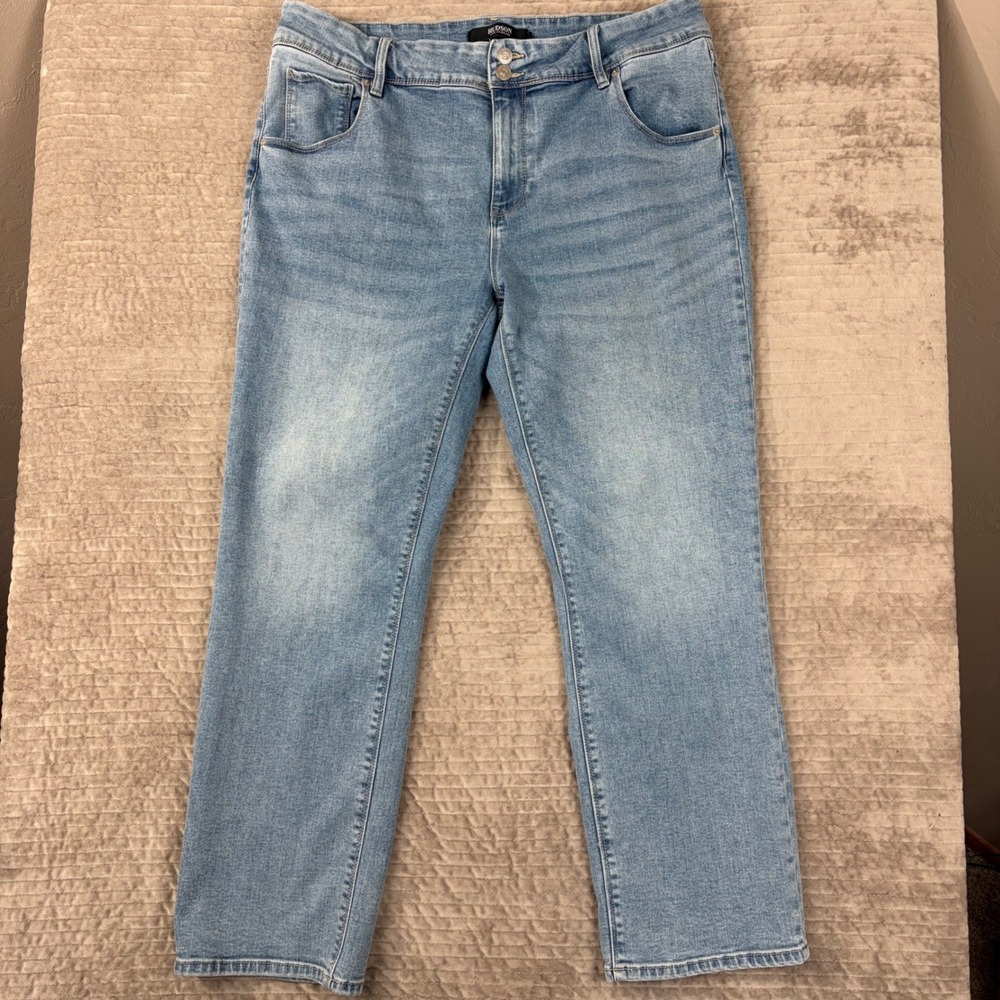 Hudson Los Angeles Womens 14 Light‎ Wash Straight Leg Flap Pocket Jeans 1811754